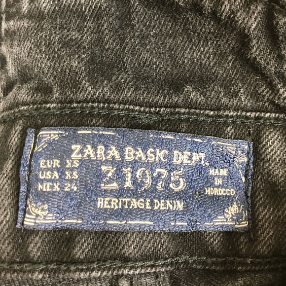 Zara Black Denim Overalls Sz XS - Picture 8 of 12